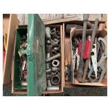 Assorted Hand Tools and Hardware Lot with Metal Toolbox