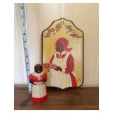 Aunt Jemima Plastic Figural Shaker and Hand-Painted Wooden Wall Plaque
