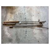 Collection of Metal Chicken Hooks with Wooden Handles