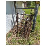 Assorted Metal Fence Stakes and Rebar Bundle