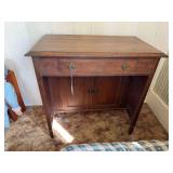 Wooden Writing Desk with Single Drawer and Lower Cabinet