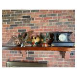Collection of Decorative Eagle Figurines and Mantel Clock