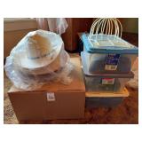 Collection of Assorted Headwear and Promotional Tote Bags