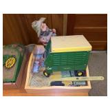 John Deere Promotional Collection: Metal Wagon, Tractor Figurine, Serving Tray, and Accessories