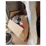 Assorted Textile Lot with Floral Print Fabric Roll