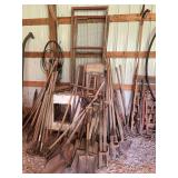 Collection of Assorted Farm Hand Tools and Agricultural Equipment