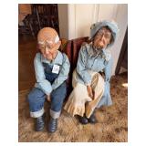 Pair of Elderly Couple Decorative Figures