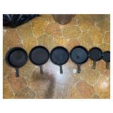 (6) Cast Iron Skillets Including Griswold and Wagner Ware