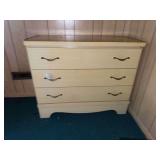 Three-Drawer Bedroom Dresser with Light Wood Finish