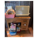 Sewing Cabinet with Assorted Crafting and Notions Supplies