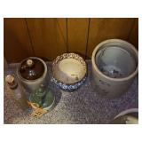 Collection of Stoneware and Ceramic Vessels including Western Stoneware Crock