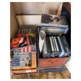 Magnavox Player and VCR Combo with Media Storage Chest and Assorted Media