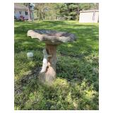 Cast Concrete Bird Bath with Squirrel Motif