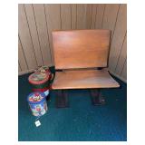 Silent Giant School Desk and Assorted Decorative Tins