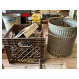 Mid States Dairy Plastic Crate with Assorted Shop Supplies