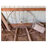 Metal Spoked Wheel and Mailbox Lot