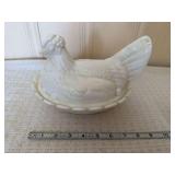 Fenton Milk Glass Hen on Nest Covered Dish