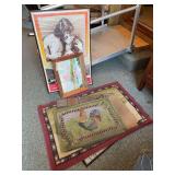 Collection of Decorative Home Goods Including A Star Is Born Movie Poster, Framed Print, and Assorted Rugs