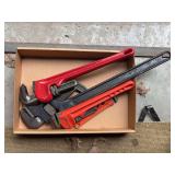 Assorted Pipe Wrench Collection Including Ridgid and Craftsman
