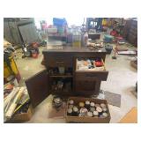 Workshop Storage Cabinet with Assorted Hardware and Supplies