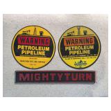 Metal Pipeline signs