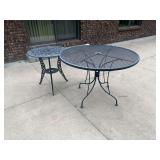 Set of Two Metal Outdoor Tables