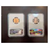 Two NGC Graded Proof Lincoln Union Shield Cents, 2010-S and 2013-S, PF 69 RD Ultra Cameo