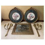 Round floral and wall mounted candle holders