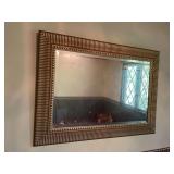 Rectangular Wall Mirror with Textured Metallic Frame