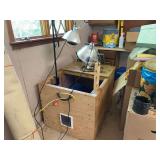Custom Plywood Animal Brooder Box with Heat Lamps