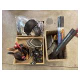 Assorted Workshop Tools, Safety Equipment, and Hardware Lot