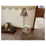 Metal Floor Candle Stand and Soviet-Era Style Wall Clock