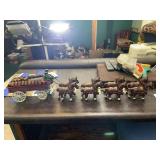 Cast Iron Eight-Horse Team and Wagon Toy
