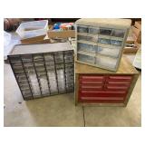 Assorted Hardware Storage Cabinets and Organizers