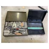 Assorted Lathe Tool Bits and Jacobs Rubber-Flex Collet Case