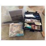 Plano Tool Box with Dremel Accessory Organizer and Assorted Painting Supplies