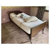 Electric Hospital Bed with Rails, IV Pole, and Heating Pad