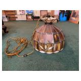Stained Glass Swag Hanging Lamp with Floral Pattern