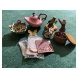 Assorted Decorative Home Decor Collection Including Hull Pottery Teapot