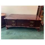 Bernards Cherry Finish Coffee Table with Drawers 52" x 28"