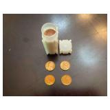 United States Lincoln Wheat Cents in Plastic Storage Tube