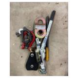 Ratchet Winch Puller with Snatch Block and Shackle Rigging Set