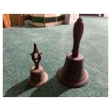 Set of Two Metal Bells with Decorative Handles