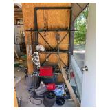 Metal Storage Rack with Assorted Industrial Components and Hardware