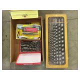 Assorted Drill Bit Collection with Auger Set and Storage Cases