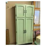 Tall Painted Storage Cabinet with Door-Mounted Shelving