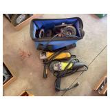 DeWalt DW818 and Ryobi Angle Grinders with Accessory Bag