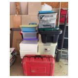 Collection of Plastic Storage Containers and Tool Cases