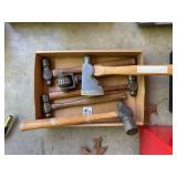 Assorted Hand Tool Lot Including New Britain Ball Peen Hammers and Desmond-Stephan Grinding Wheel Dresser