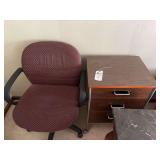 Office Chair and Three-Drawer Filing Cabinet Set